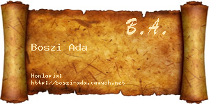 Boszi Ada névjegykártya